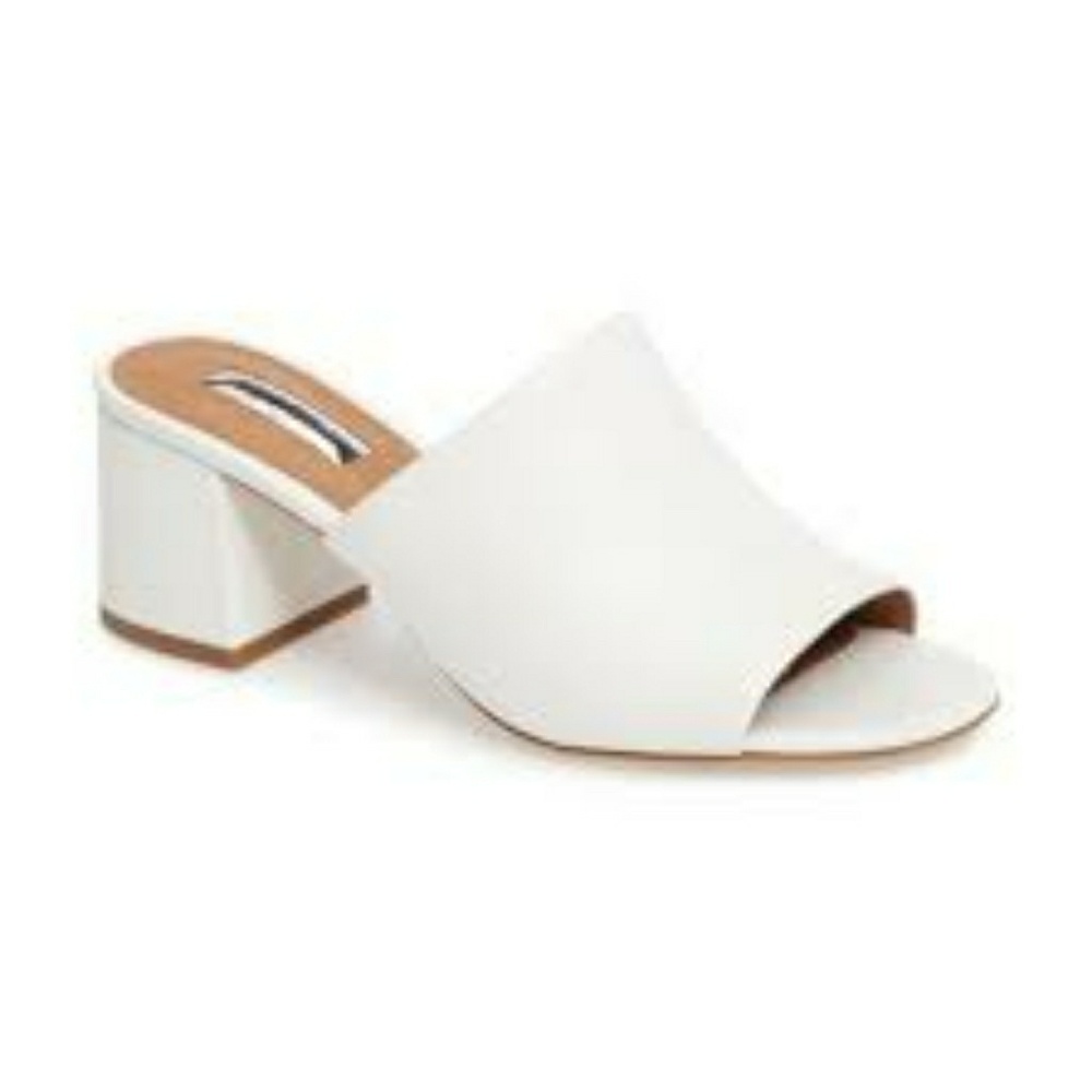 Halogen Freda Leather Block Heel Slide Sandals